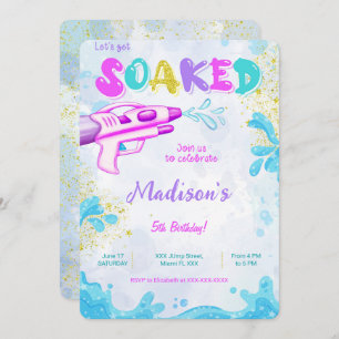 Armes à eau Invitations d'anniversaire