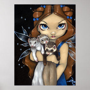 Armful des feenhaften Fantasiefrettchens des Poster
