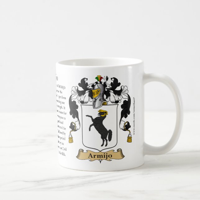 Armijo, der Ursprung, die Bedeutung und das Wappen Kaffeetasse (Rechts)