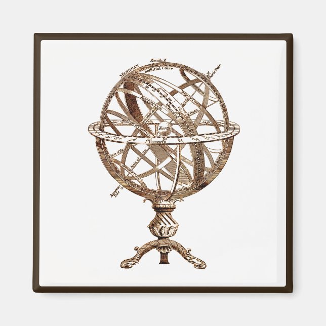 Armillary Celestial Sphere Vintag Sepia Magnet (Vorne)