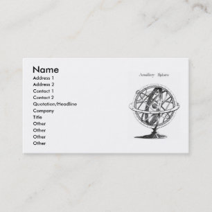 Armillary Sphere Business Card Visitenkarte