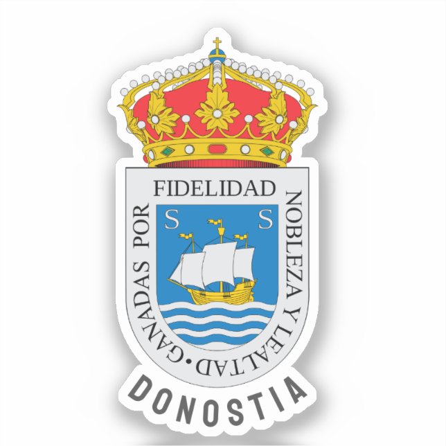 Armmantel von San Sebastián, Gipuzkoa - ESP Aufkleber (Vorderseite)