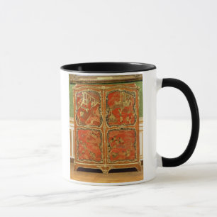 Armoire mit rotem Lack des Chinoiserie vier täfel Tasse