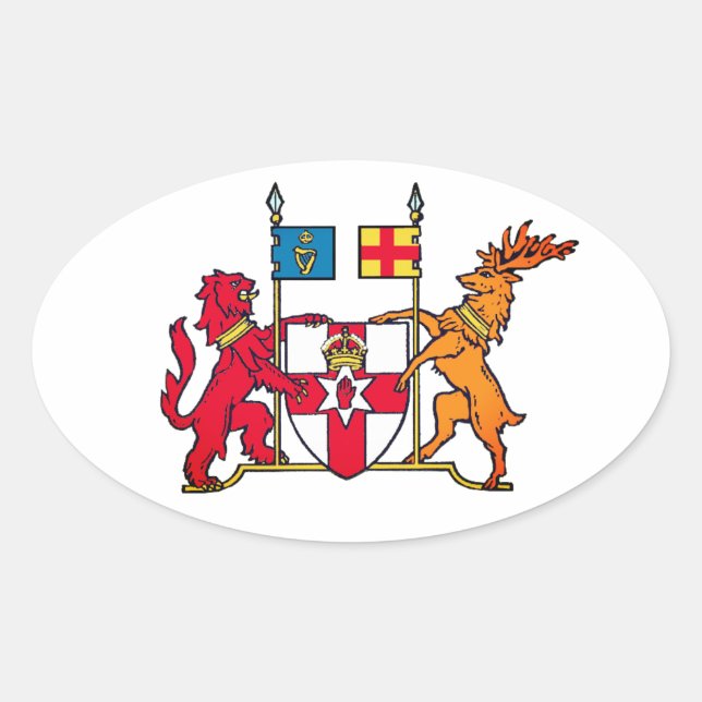 Armoiries de l'Irlande du Nord Sticker ovale (Devant)