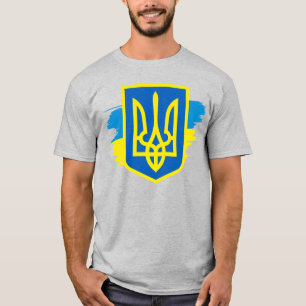 Armoiries de l'Ukraine avec le drapeau T-shirt