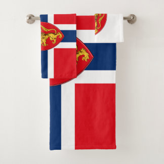 Armoiries de Norvège sur le drapeau de la Norvège,