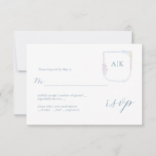 Armoiries florales Boho Wreath Wedding Carte RSVP