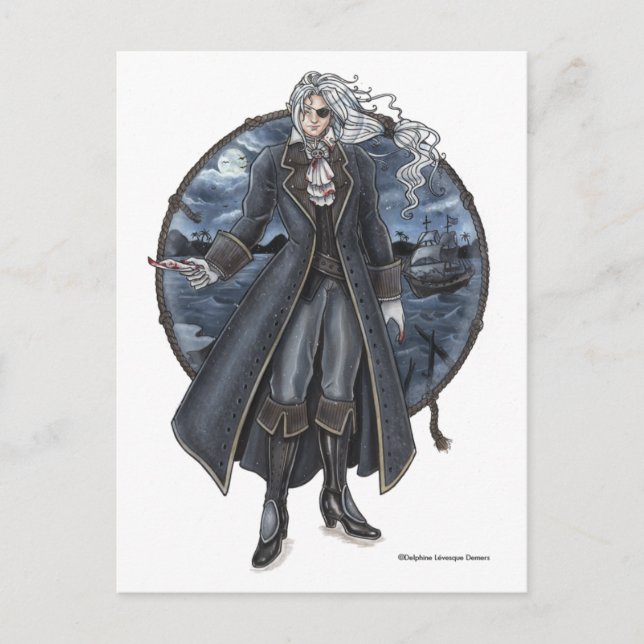 Armond's Letter Gothic Pirate Postcard Postkarte (Vorderseite)