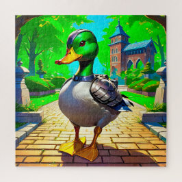 Armor-Clad Duck in einem grünen Park