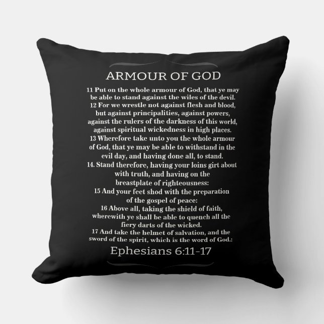 Armor of God Scripture Throw Pillow Kissen (Vorderseite)