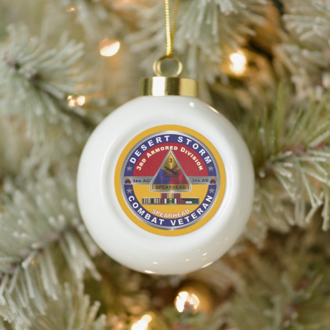 Armored Division Desert Storm Veteran Keramik Kugel-Ornament (Baum)