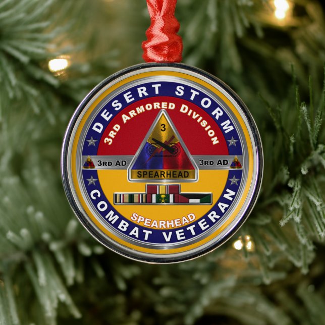 Armored Division Desert Storm Veteran Ornament Aus Metall (Baum)