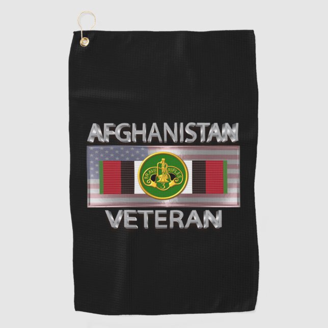 Armored Kavallerie Afghanistan Veteran Golfhandtuch (Vorderseite)
