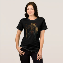 Armored Knight with Sword and Skull Shield Tri-Blend Shirt