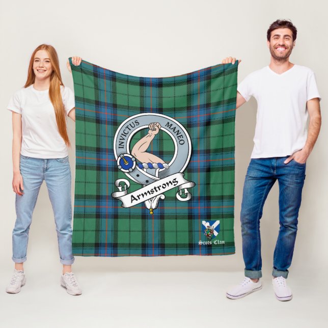 Armstrong Ancient Clan Abzeichen Schotte Tartan Ka Fleecedecke (Beispiel)