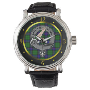 Armstrong Clan Abzeichen & Tartan Armbanduhr