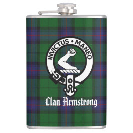 Armstrong Crest Badge and Tartan Flachmann