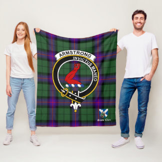 Armstrong Modernes Clan Abzeichen Tartan Kariert Fleecedecke