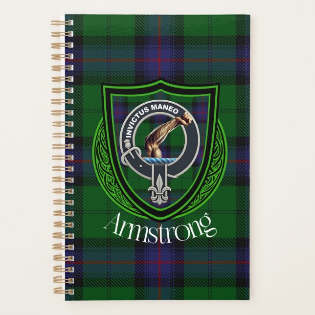 Armstrong Schottischer Clan Tartan und Wappen Planer (Vorderseite)