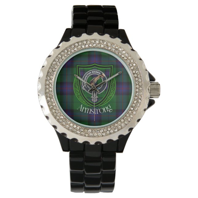 Armstrong Scottish Clan Tartan & Wappen Armbanduhr (Vorderseite)