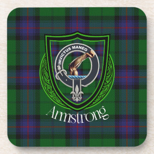 Armstrong Scottish Clan Tartan & Wappen Getränkeuntersetzer
