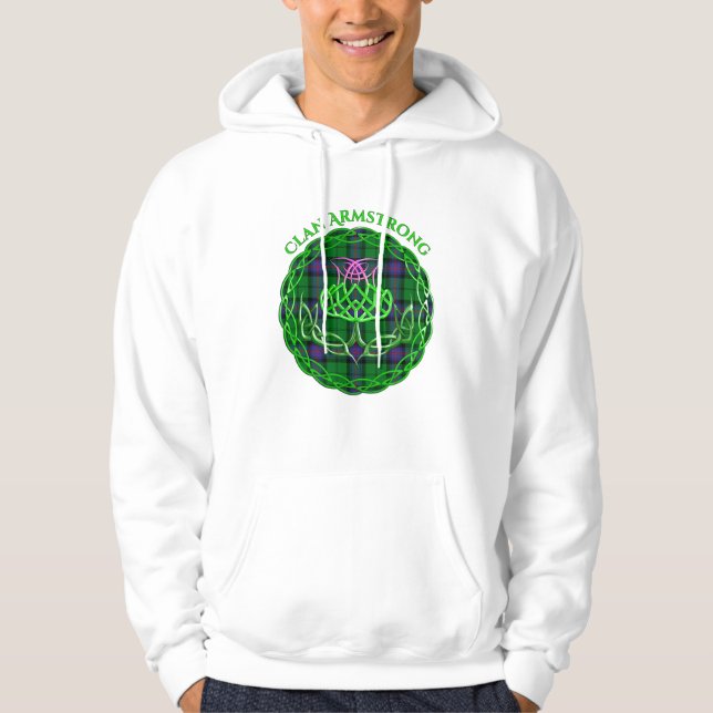Armstrong Scottish Tartan Celtic Thistle Hoodie (Vorderseite)