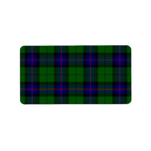 Armstrong Tartan blau und grün kariert Adressaufkleber