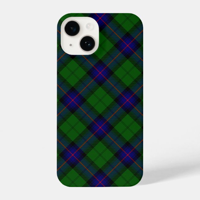 Armstrong Tartan blau und grün kariert iPhone 14 Hülle (Rückseite)