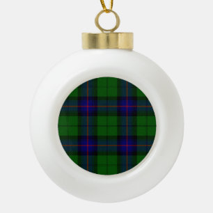 Armstrong Tartan blau und grün kariert Keramik Kugel-Ornament