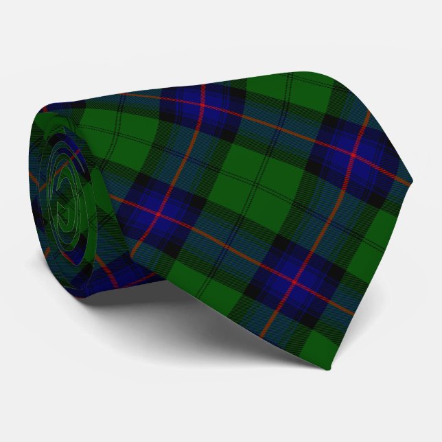 Armstrong Tartan blau und grün kariert Krawatte (Gerollt)