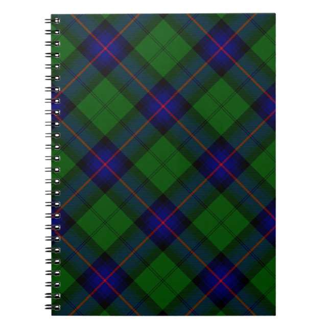 Armstrong Tartan blau und grün kariert Notizblock (Vorderseite)