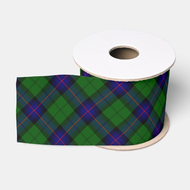 Armstrong Tartan blau und grün kariert Ripsband (Spule)