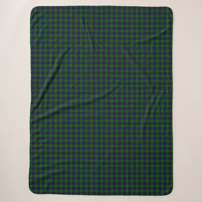 Armstrong Tartan blau und grün kariert Sherpadecke (Vorderseite)