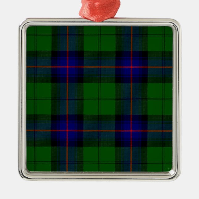 Armstrong tartan blue and green plaid silbernes ornament (Vorne)
