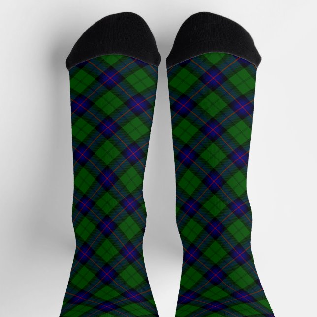 Armstrong tartan blue and green plaid socken (Oben)