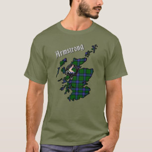Armstrong Tartan Map & Abzeichen T - Shirt