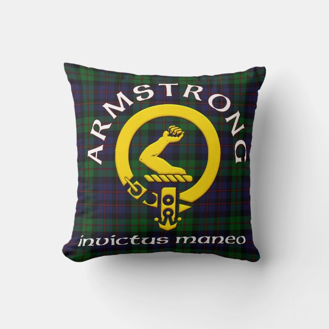 Armstrong Wappen Invictus Maneo Kissen (Vorderseite)