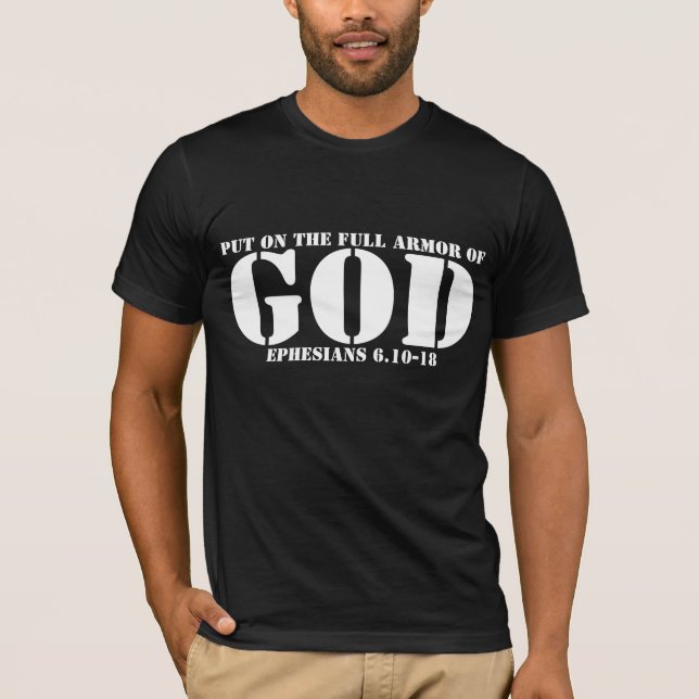 armure de T-shirt de vers de bible de Dieu (Devant)
