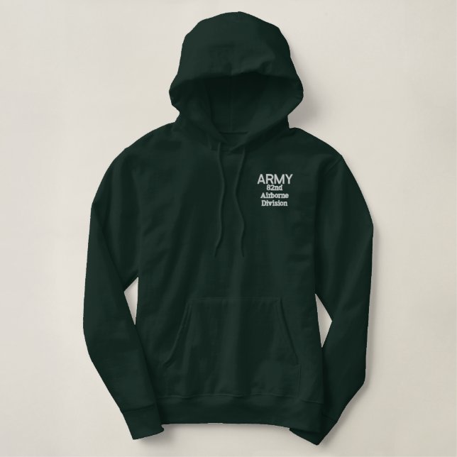 ARMY 82. Im Flugzeug bestickte Pullover Hoodie (Design vorne)