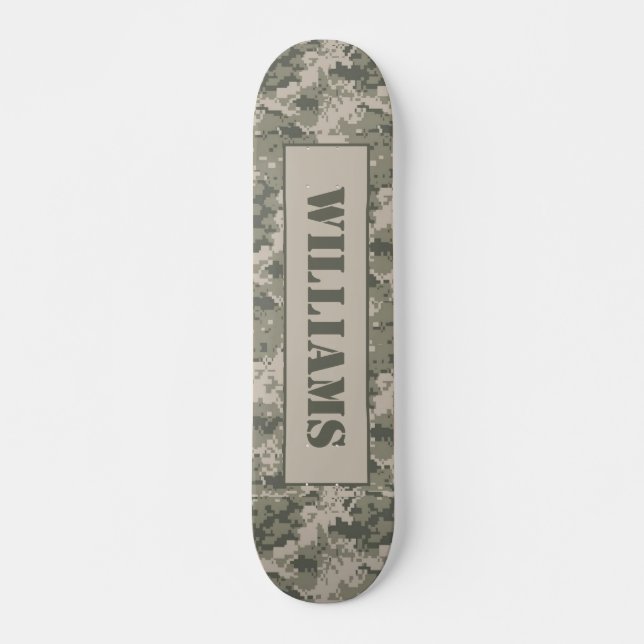 ARMY ACU Camoflauge Digital Old School Skateboard (Devant)