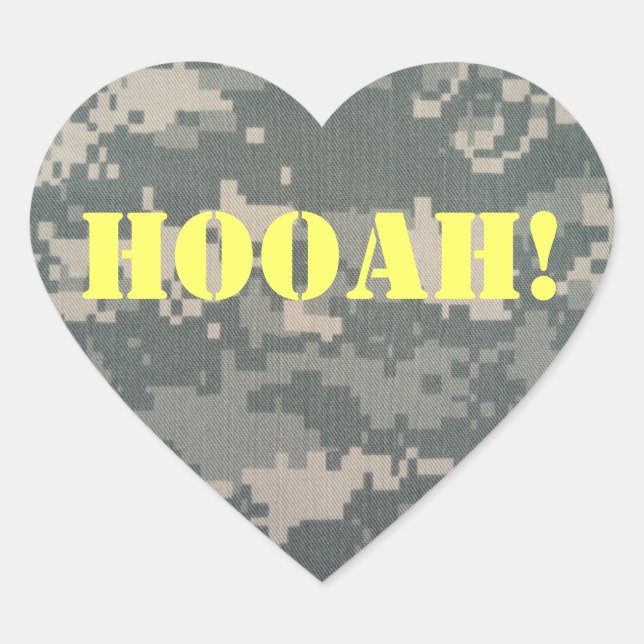 Army ACU HOOAH! HERZ Herz-Aufkleber (Vorderseite)