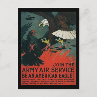 Army Air Service Vintag WWI Poster Postkarte