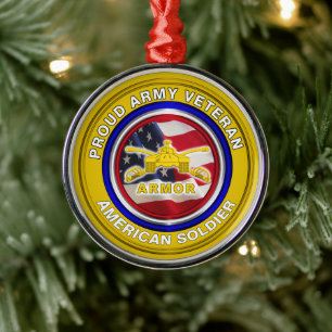 Army Armor Veteran Weihnachten Ornament Aus Metall