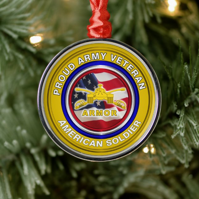 Army Armor Veteran Weihnachten Ornament Aus Metall (Baum)