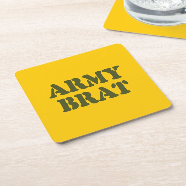 ARMY BRAT RECHTECKIGER PAPPUNTERSETZER (angewinkelt)