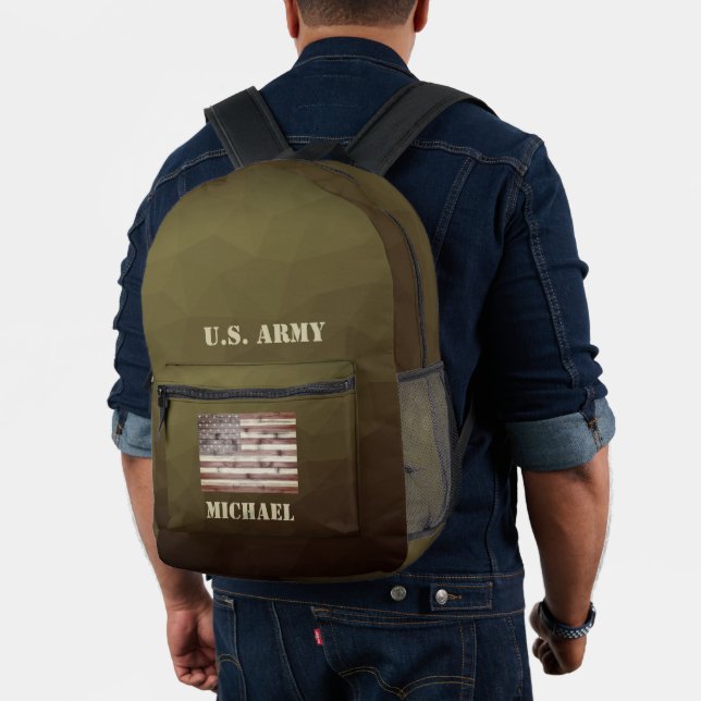 Army brawn Geometric Mesh USA Flag Individuelle Na Bedruckter Rucksack (Insitu (Modell))