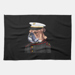 Army Bulldog Militärischer Bewaffneter Hund Papa M Geschirrtuch