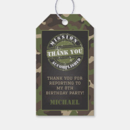 Army Camouflage Geburtstagsparty Geschenkmarke Geschenkanhänger