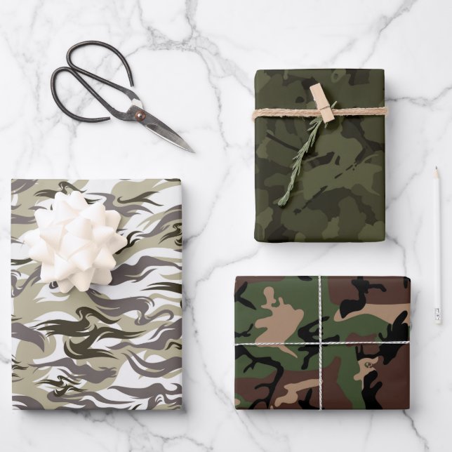 Army Camouflage Pattern Geschenkpapier Set (Vorderseite)