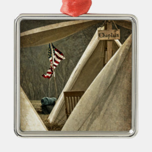 Army Chaplain Silbernes Ornament